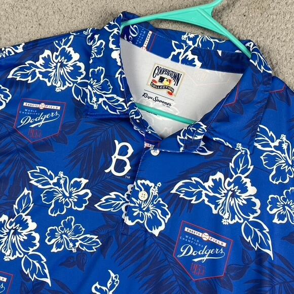 Reyn Spooner Dodgers Floral Cooperstown Collection Polo Shirt Men's Size XL - Picture 1 of 8